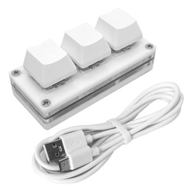 Imagem de Mini teclado macro USB de 3 teclas, teclado mecânico para jogos, teclas de programação multifuncional, teclado RGB para Windows, Mac, OSU, teclado padrão HID, interruptor vermelho, interruptor hot