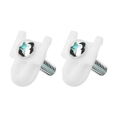 Imagem de WR01X25070 Maçaneta de porta de geladeira substituição de parafuso de montagem GE Conjunto de fixador de maçaneta de geladeira e freezer AP7175647 WR01X39781 branco 2 conjuntos