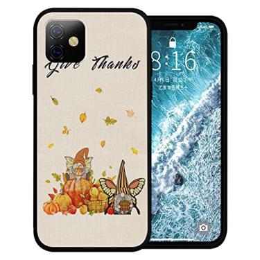 Imagem de Capa para celular compatível com iPhone 13 Mini de 5,4 polegadas, Give Thanks Butterfly Gnomo, Abóbora, estilo retrô, capa de silicone ultrafina, antiarranhões, à prova de choque, capa de borracha