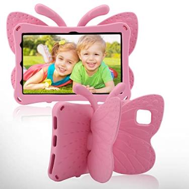 Imagem de JGY Capa infantil borboleta para Samsung Galaxy Tab A8 10,5 X200 com alça – Capa completa resistente à prova de choque em EVA leve para meninos e meninas (rosa)