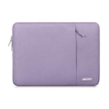 Imagem de Capa MOSISO para laptop de 15, 15,6 e 16 polegadas, compatível com MacBook Pro 16 M4, M3, M2 e M1, notebook HP, Acer, Dell, Lenovo, ASUS, bolsa vertical de poliéster com bolso, roxa