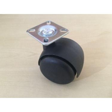 Imagem de Kit 5 Rodizio Placa Girat. Roda Dupla 50mm Nylon Carga 40kg - SQUADRON
