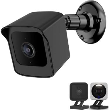 Imagem de PEF Suporte para todas as novas câmeras Wyze V4 e V3, capa protetora à prova de intempéries e suporte de parede ajustável de 360 graus para sistema de câmera inteligente Wyze V4 e V3 externo interno
