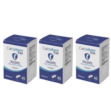 Imagem de Kit 3 Calcivitam Flex Calcio, Magnesio E Vitaminas 60 Caps. - Herbamed