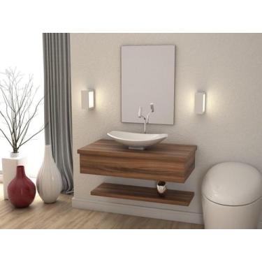 Imagem de Bancada Metrópole 805w C/cuba L45 C/prateleira - Compace, Branco