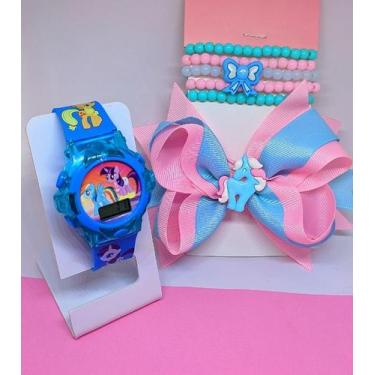 Imagem de Kit Relógio Infantil Digital Toca Musica Pisca Luz Led Colorido Prince