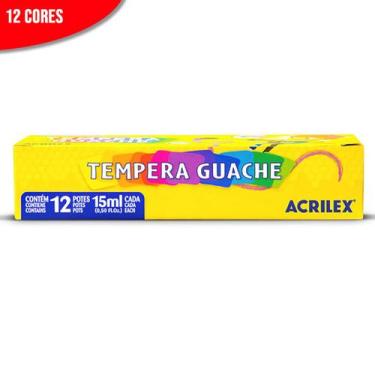 Imagem de Tinta Guache Acrilex 12 Cores 15 ML Tempera Guache