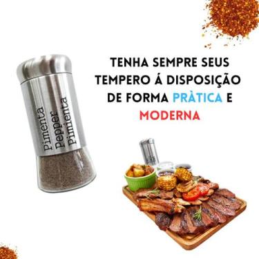 Imagem de Porta Tempero Vidro Metal Condimentos Sal e Pimenta - 6 Un - FX