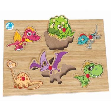 Imagem de Quebra-Cabeça Infantil com Pinos - Dinos - Simque