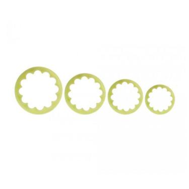 Imagem de Kit 4 Cortadores Babado M Amarelo para Massas Bluestar - BLUE STAR