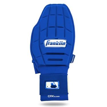 Imagem de Franklin Sports Luva deslizante MLB de beisebol + softball, CFX PRT, luva deslizante de proteção para jovens, luva para esquerda + direita - protetor de mão + pulso para corrida - azul royal - tamanho