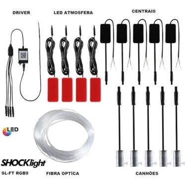 Imagem de Kit Neon Rgb Fita + Atmosfera 9x1 12v 5 Canhões+4 Atmosfera
