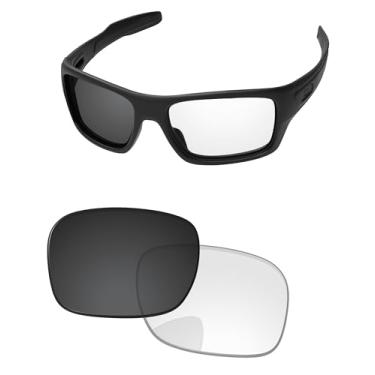 Imagem de PapaViva Lentes de reposição para óculos de sol Oakley Turbine OO9263 65 mm, Eclipse cinza fotocrômico, Turbine