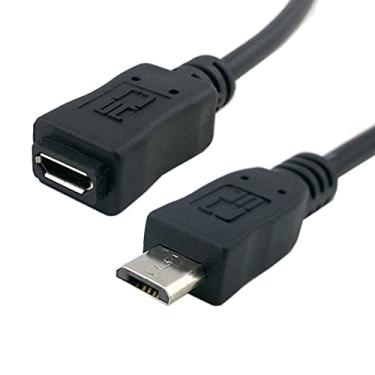 Imagem de chenyang Cabo de extensão micro USB 2.0, cabo de extensão de carregamento de dados micro USB 5 pinos macho para fêmea para câmera de painel/GPS/câmera 1,5 m