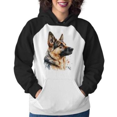 Imagem de Moletom Feminino Cachorro Pastor Alemão - Foca na Moda, Branco, Preto,