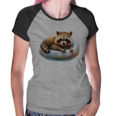 Imagem de Baby Look Raglan Panda Vermelho Relaxando Na Piscina - Foca na Moda, C