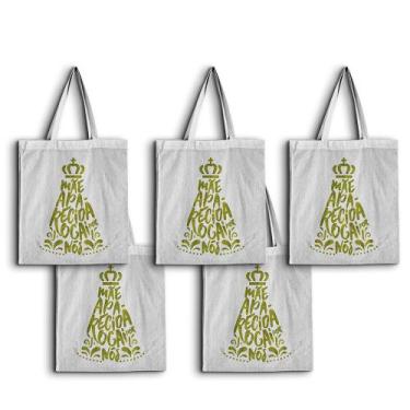 Imagem de 5 Ecobags Nossa Senhora Rogai Por Nós 100 Algodão Bolsa Ecológica - Re