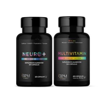 Imagem de Kit Neuro+ Nootropico + Multivitaminico Completo ELLYM NUTRITION Complexo Vitaminico para o Dia a Dia para Foco e Disposição