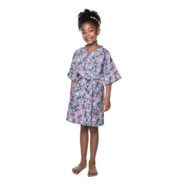 Imagem de Roupão de Banho Infantil Stitch Aveludado Lilás Algodão Lepper, M