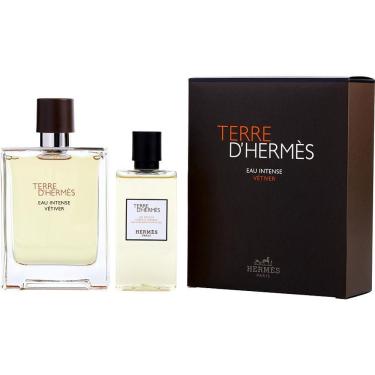 Imagem de Cx De Presente Masculino Terre D'hermes Eau Intense Vetiver Hermes Eau De Parfum Spray 100 Ml + Gel De Banho 80 Ml