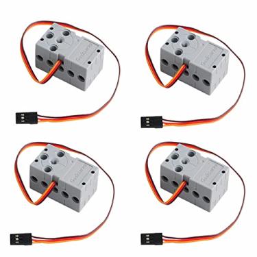 Imagem de Sparkleiot 2kg Programmable Servo Mini Geekservo with 3P Wire 360 Degree Rotation Dual Shaft Output Compatible with Standard Building Blocks Microbit Raspberry Pi(Pack of 4pcs)