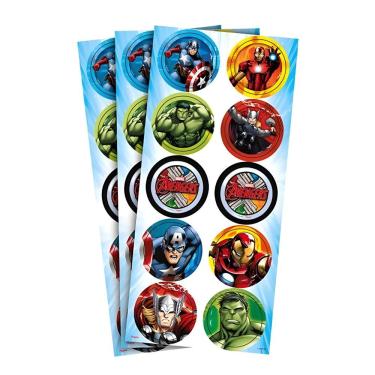Imagem de Adesivo Redondo Vingadores - 30 Unidades