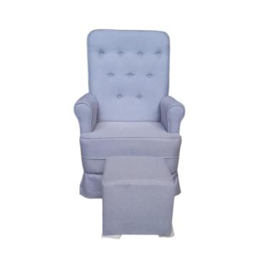 Imagem de Poltrona Amamentação Bliss Baby Maria Clara Balanço Com Puff Cannes Cinza