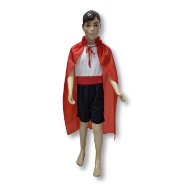 Imagem de Capa Vermelha Sem Gola Halloween Para Fantasias Infantil