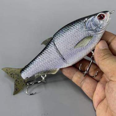 Imagem de Proaovao Isca de pesca isca deslizante isca de natação articulada isca de pesca artificial com ganchos para truta robalo Pike Walleye (AH251B-16 cm 51 g)