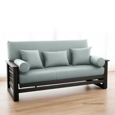 Imagem de National Allergy Capa para futon 100% algodão com zíper tamanho casal - fumê / cinza - lavável na máquina com zíper, protetor de sofá-cama durável sem braços (137 x 199 cm) - cinza