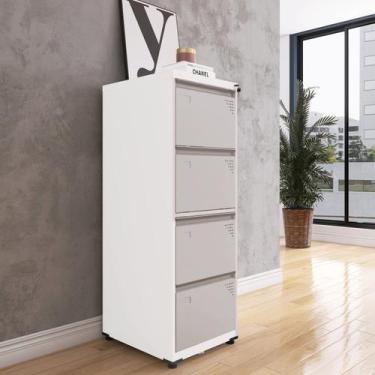 Imagem de Gaveteiro Arquivo para Escritório em Aço 4 Gavetas - Pandin Móveis