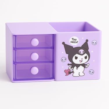 Imagem de Porta Lapis Organizador De Mesa Compacto Versatil Pratico Charmoso Para Escritorio Estudo Maquiagem Acessorios Presente Criativo Decorativo - Roxo
