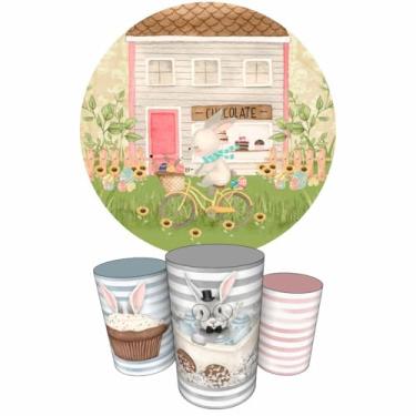 Imagem de Trio Capas Cilindro + Painel Sublimado 1,50m Páscoa (K1PSC018)