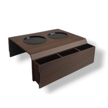 Imagem de Kit 2 Unidades - Porta Copos de Sofá Articulado em MDF(1unidade porta controle marrom)
