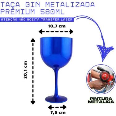 Imagem de KIT 30 Taças Gin 580ml Metalizadas Premium - JR Marketing Promocional,