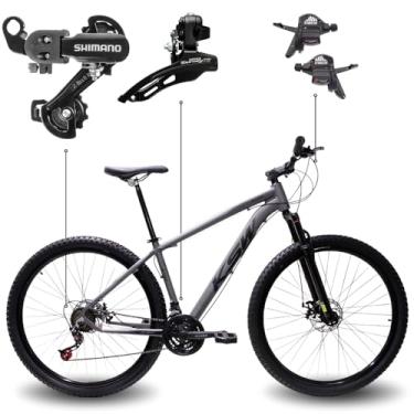 Imagem de Bicicleta Aro 29 KSW XLT 24 Marchas Shimano Quadro Alumínio Cabeamento Interno Freio Hidráulico (Grafite, 17)