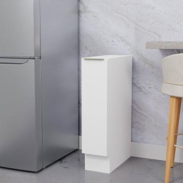 Imagem de Balcão Porta Tempero 20cm sem Tampo com Rodapé Ipanema Cabecasa Madeiramadeira Branco