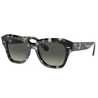 Imagem de Óculos de Sol Ray-Ban State Street 0RB2186 133371 Tam 52 / Cinza Havana - Lentes Cinza Gradiente