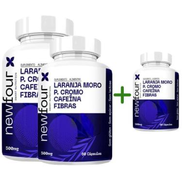 Imagem de Laranja Moro + Picolinato Cromo + Caféina + Fibras Compre 2 - New Four