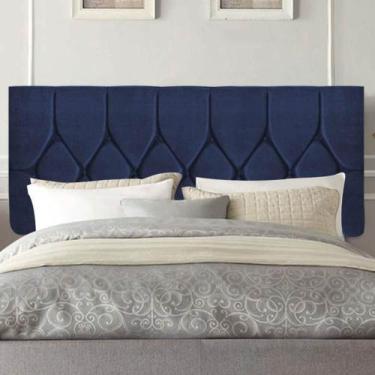 Imagem de Painel Estofada Istambul Botão Capitonê 195cm King Size Para Cama Box 