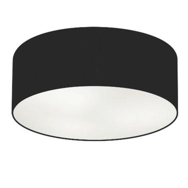 Imagem de Plafon Cilíndrico Vivare Md-3019 Cúpula Em Tecido 80x15cm - Bivolt Preto 127/220v