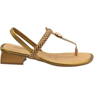 Imagem de Sandália Salto Baixo Mississipi Itaim Calce Fácil Feminina, 36, Dourad