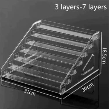 Imagem de Organizador de Acrílico Transparente para Maquiagem, Batons, Esmaltes, Cosméticos e Miniaturas, 31cm, Expositor 3/5/7 Níveis - Casa e Organização (7)