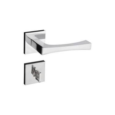 Imagem de Fechadura Vivaldi Banheiro Roseta Quadrada Cromada 55mm RQ2 885-55PB P