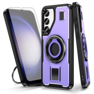 Imagem de Asuwish Capa de celular para Samsung Galaxy S23 5G com protetor de tela de vidro temperado e suporte de anel à prova de choque acessórios para celular S 23 23S GS23 G5 SM-S911U 6,1 polegadas masculino