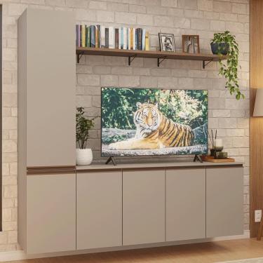 Imagem de Rack Suspenso Para Tv Até 70 Polegadas + Prateleira 200cm Nice Madesa 01 Crema