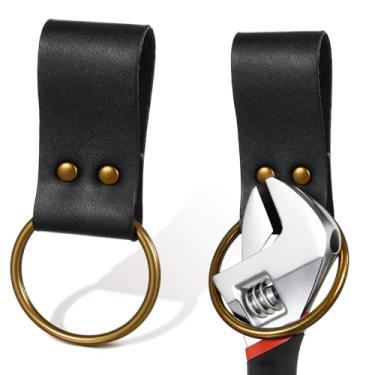 Imagem de Sadnyy 2 peças de suporte de martelo de couro para cinto, serve para cintos de até 5 cm de largura, acessórios de ferramentas para coldre de machado de martelo para artesanato em marcenaria