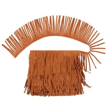 Imagem de 1,5 m, 7,5 cm, dupla face, couro PU, franja, borla, costura, franja, marrom, falsa, dança, saia, borlas, costura, capa, para costura, vestido, artesanato, saia, vestuário, cortina, bolsas, decoração