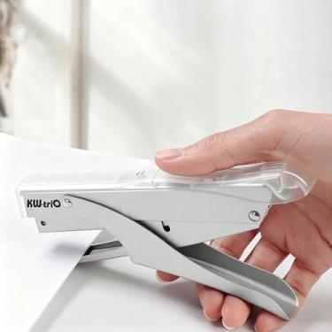 Imagem de Grampeador de alicate transparente, capacidade para 10 folhas, grampeador de aço resistente
