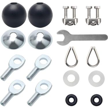 Imagem de Glirops Peças de reposição fitness - Conjunto de acessórios de cabo de 17 peças para academia, acessórios de corda sólida durável para máquinas de polia fitness de 5 mm e peças de reposição de